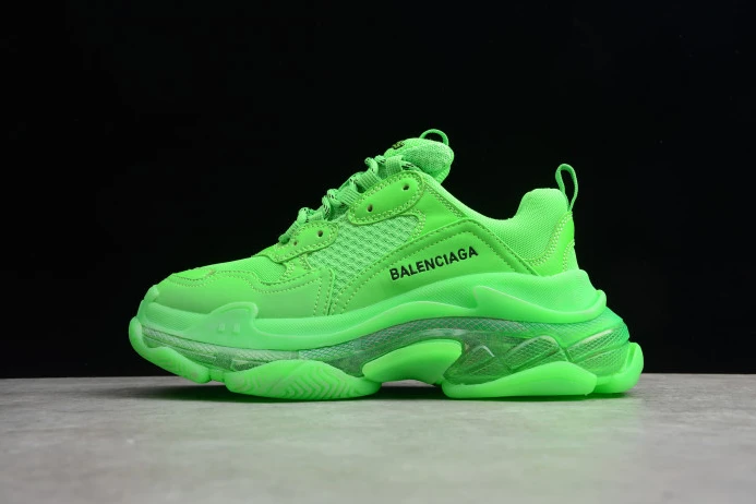 Comfortable BLCG Triple S Neon Green Clear Sole 544351 W09OL 2543