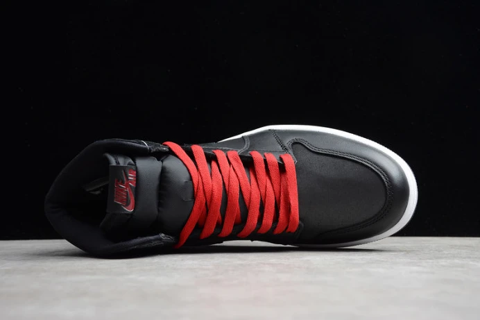 Comfortable air jordan 1 high black satin 555088- 1256
