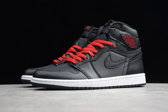 Comfortable air jordan 1 high black satin 555088- 1256