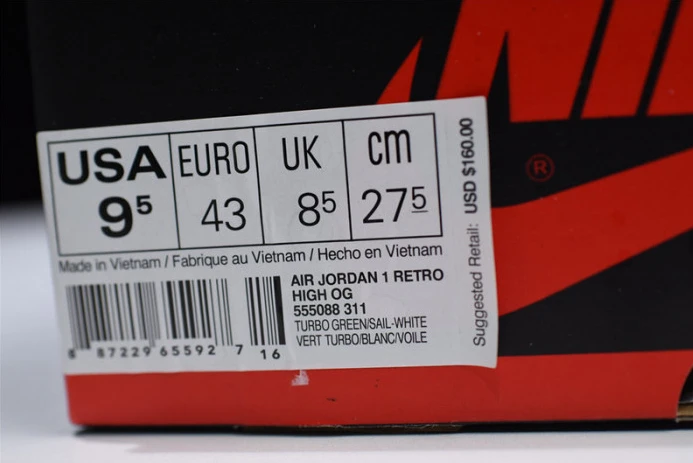 Comfortable air jordan 1 turbo green 555088- 1302