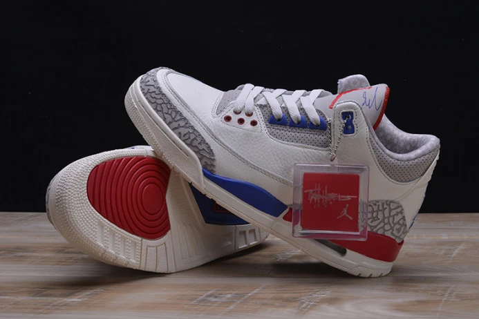 Comfortable air jordan 3 retro "charity game" sail red mens 136064- 1182