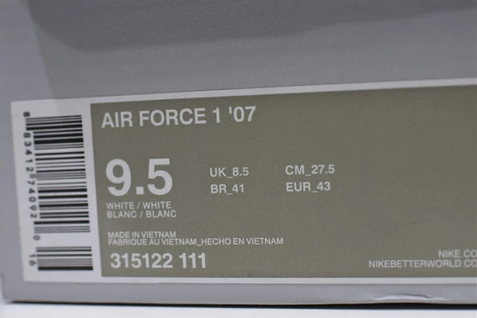 Comfortable nike air force 1 ''07 lv8 nba sz 18 white  black athletic shoes 823511- 3105