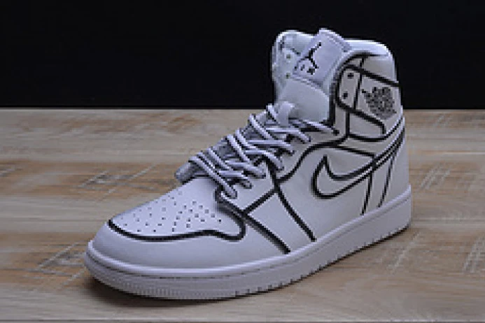 Comfortable nike air jordan 1 retro “comic 3d pencil” white hand-painted mens aa4724- 1320