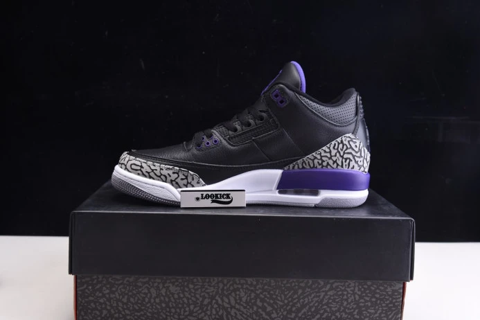 EasyMatch Air Jordan 3 Retro Black Court Purple CT8532- 963