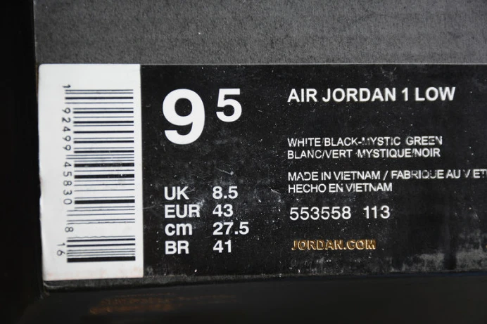 EasyMatch jordan 1 low mystic green 553558- 1286
