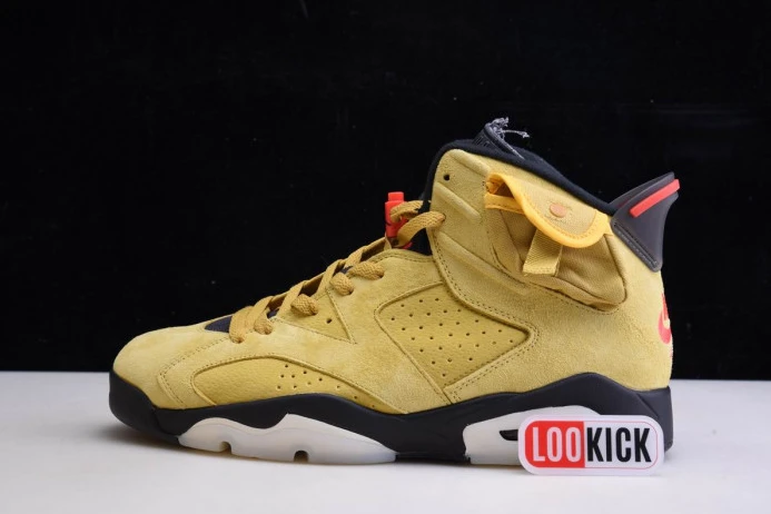 Fashionable AIR JORDAN 6 YELLOW X TRAVIS SCOTT CN1084- 606