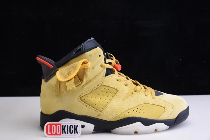 Fashionable AIR JORDAN 6 YELLOW X TRAVIS SCOTT CN1084- 606