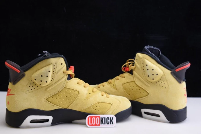 Fashionable AIR JORDAN 6 YELLOW X TRAVIS SCOTT CN1084- 606