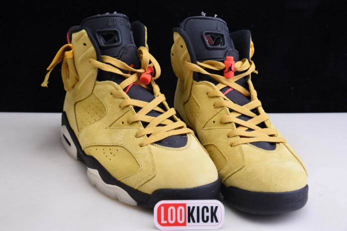 Fashionable AIR JORDAN 6 YELLOW X TRAVIS SCOTT CN1084- 606
