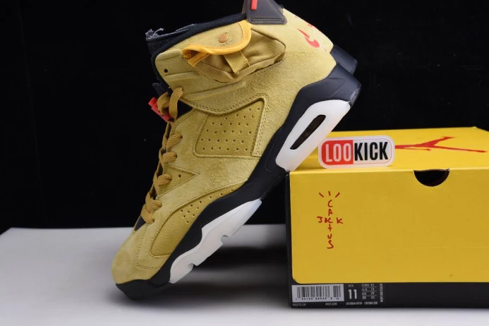 Fashionable AIR JORDAN 6 YELLOW X TRAVIS SCOTT CN1084- 606