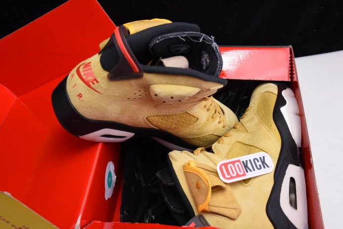 Fashionable AIR JORDAN 6 YELLOW X TRAVIS SCOTT CN1084- 606