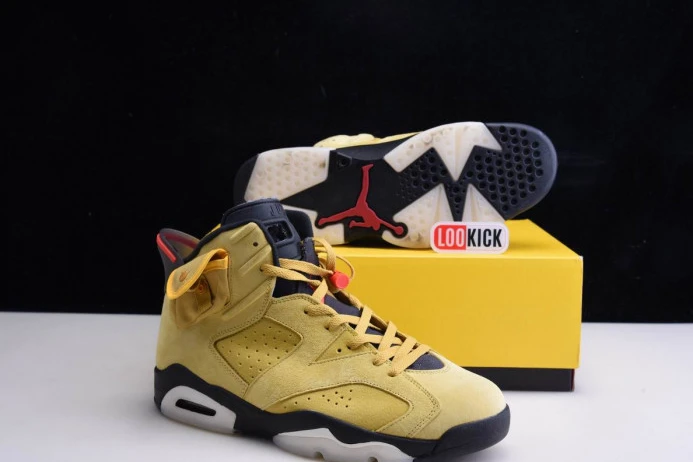 Fashionable AIR JORDAN 6 YELLOW X TRAVIS SCOTT CN1084- 606