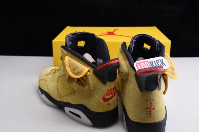 Fashionable AIR JORDAN 6 YELLOW X TRAVIS SCOTT CN1084- 606