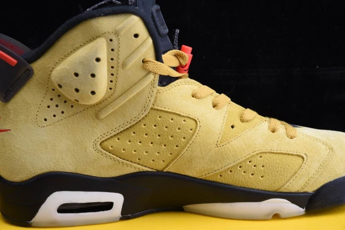 Fashionable AIR JORDAN 6 YELLOW X TRAVIS SCOTT CN1084- 606