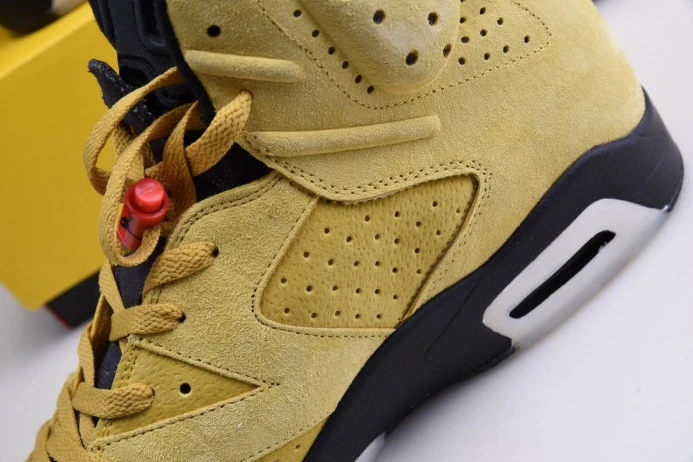 Fashionable AIR JORDAN 6 YELLOW X TRAVIS SCOTT CN1084- 606