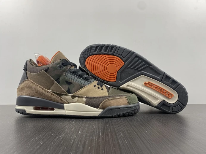 Fashionable Air Jordan 3 Retro Patchwork Camo DO1830- 951