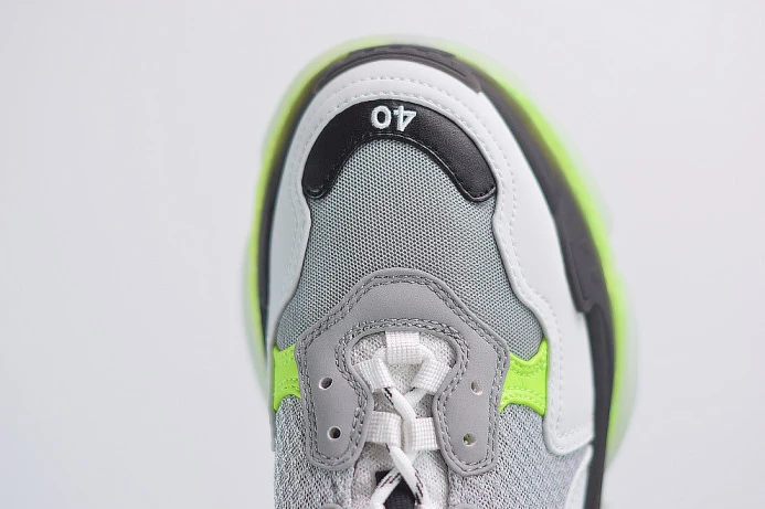 Fashionable BLCG SNEAKER TRIPLE.S.GOMMA GREY WHITE GREEN 541624 W2FR1 2515