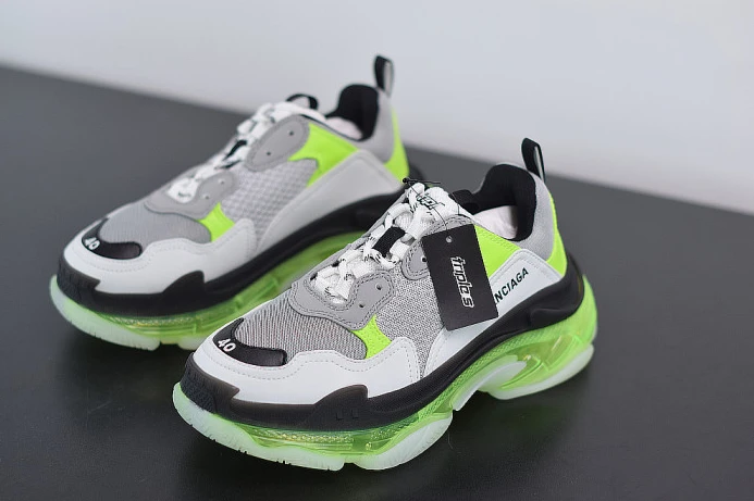 Fashionable BLCG SNEAKER TRIPLE.S.GOMMA GREY WHITE GREEN 541624 W2FR1 2515