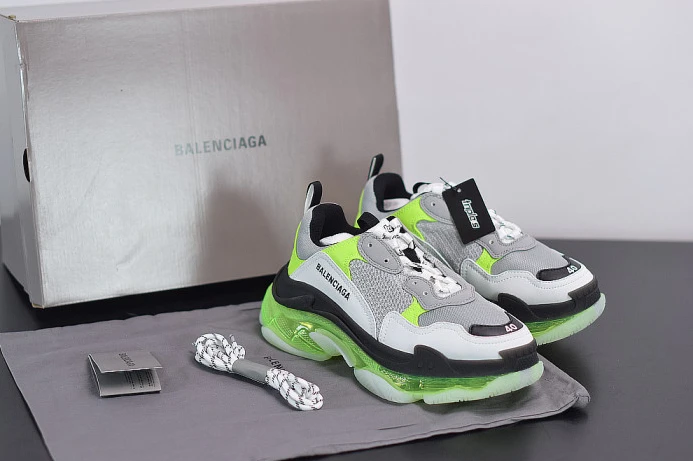 Fashionable BLCG SNEAKER TRIPLE.S.GOMMA GREY WHITE GREEN 541624 W2FR1 2515