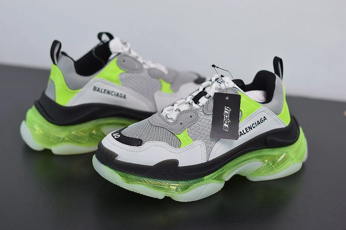 Fashionable BLCG SNEAKER TRIPLE.S.GOMMA GREY WHITE GREEN 541624 W2FR1 2515