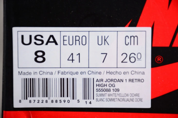 Fashionable air jordan 1 retro high yellow ochre 555088- 1599