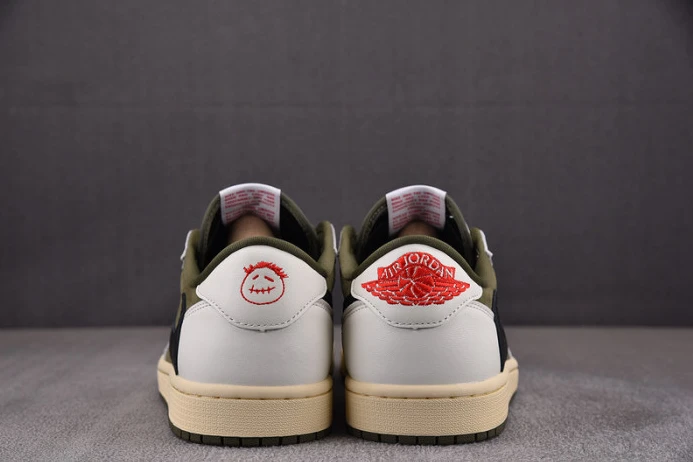 Fashionable travis scott x air jordan 1 low og “medium olive” dm7866- 1366