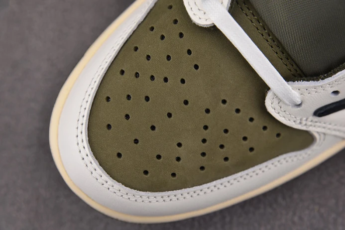 Fashionable travis scott x air jordan 1 low og “medium olive” dm7866- 1366