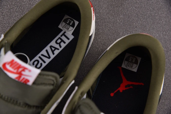 Fashionable travis scott x air jordan 1 low og “medium olive” dm7866- 1366