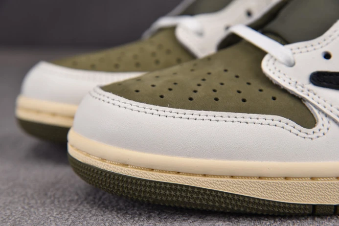 Fashionable travis scott x air jordan 1 low og “medium olive” dm7866- 1366