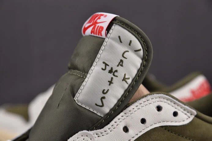 Fashionable travis scott x air jordan 1 low og “medium olive” dm7866- 1366