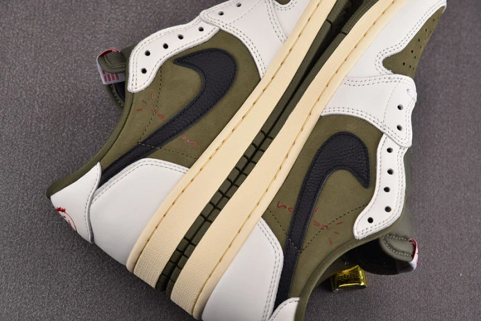 Fashionable travis scott x air jordan 1 low og “medium olive” dm7866- 1366