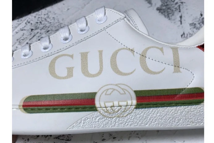 GUCC ACE EMBROIDERED LOW-TOP SNEAKER WHITE WITH LOGO SmartChoice 2915