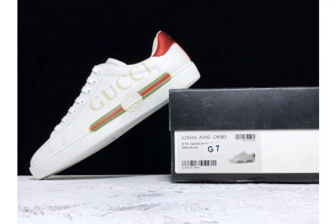 GUCC ACE EMBROIDERED LOW-TOP SNEAKER WHITE WITH LOGO SmartChoice 2915