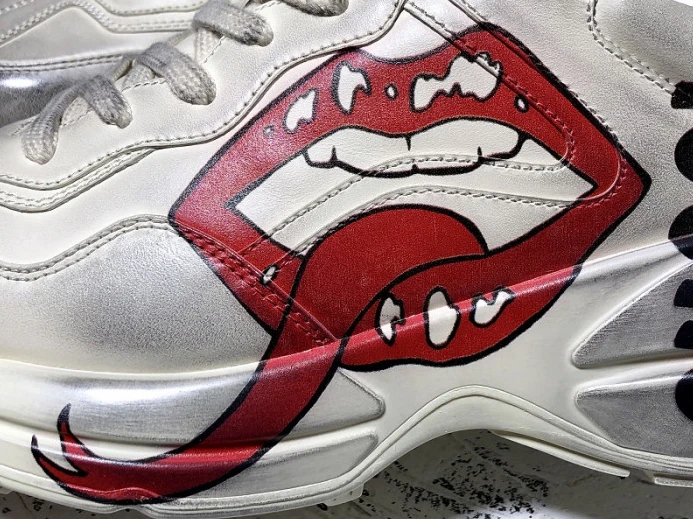 GUCC Rhyton Sneaker With Mouth Print 552089 A9L00 Fashionable 2905