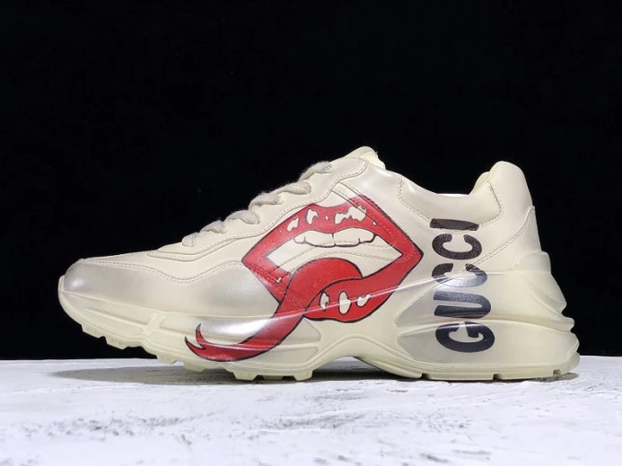 GUCC Rhyton Sneaker With Mouth Print 552089 A9L00 Fashionable 2905