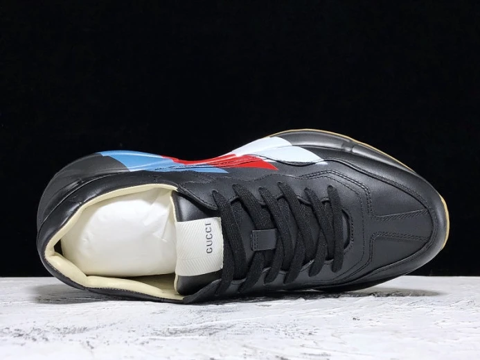 GUCC Rhyton Web Print Leather Sneaker 523535 DRW00 Fashionable 2902