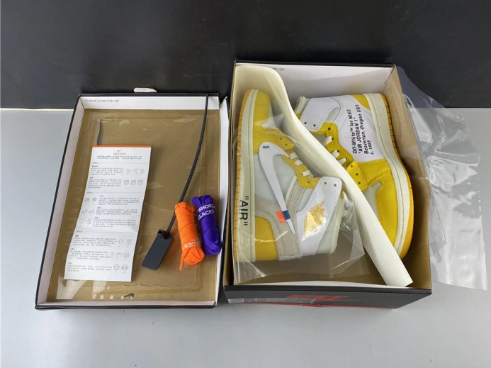 GoAnywhere Air Jordan 1 x Off-White NRG White Dark Powder Yellow-Cone AQ0818- 849