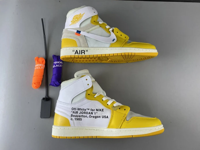 GoAnywhere Air Jordan 1 x Off-White NRG White Dark Powder Yellow-Cone AQ0818- 849