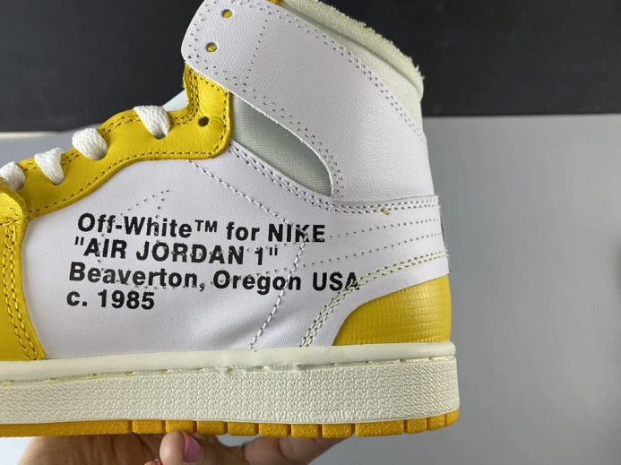 GoAnywhere Air Jordan 1 x Off-White NRG White Dark Powder Yellow-Cone AQ0818- 849