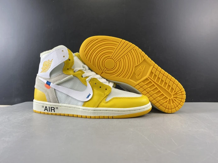 GoAnywhere Air Jordan 1 x Off-White NRG White Dark Powder Yellow-Cone AQ0818- 849