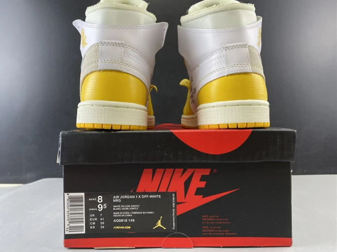 GoAnywhere Air Jordan 1 x Off-White NRG White Dark Powder Yellow-Cone AQ0818- 849