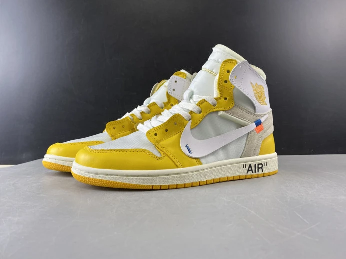 GoAnywhere Air Jordan 1 x Off-White NRG White Dark Powder Yellow-Cone AQ0818- 849