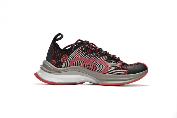 Gucc Run Sneakers Black Red SmartChoice 2889