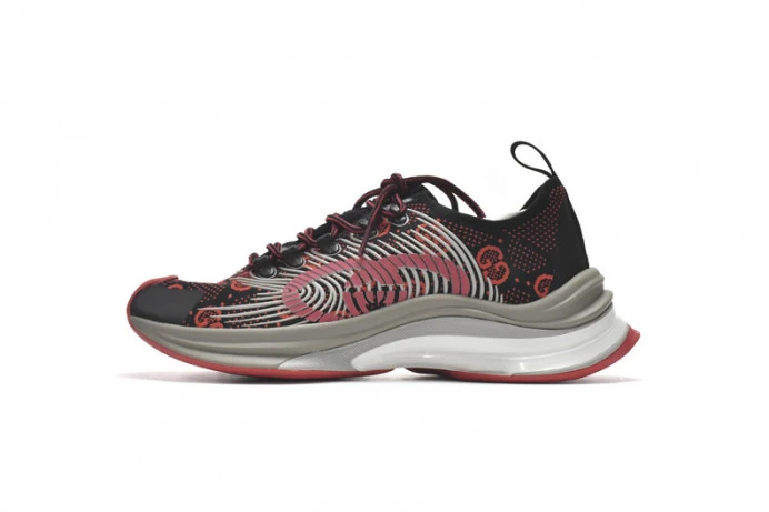 Gucc Run Sneakers Black Red SmartChoice 2889