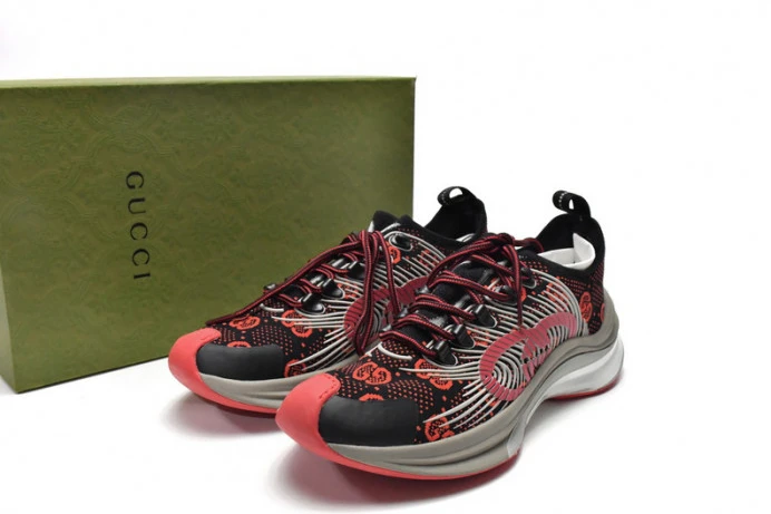 Gucc Run Sneakers Black Red SmartChoice 2889