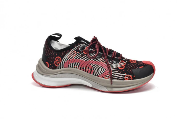Gucc Run Sneakers Black Red SmartChoice 2889