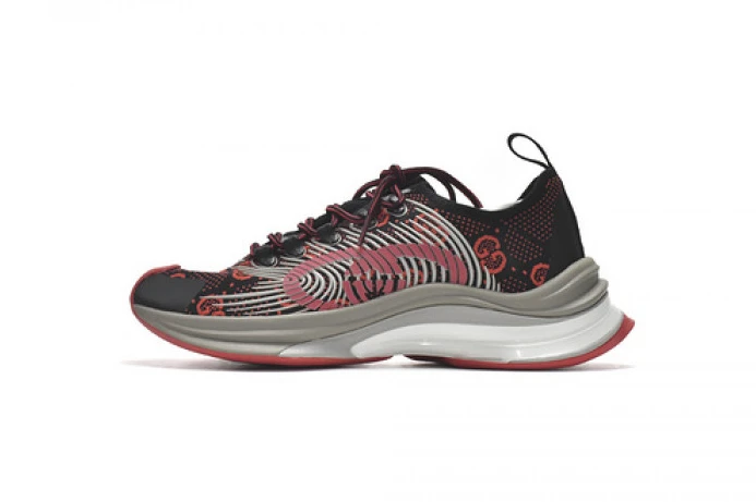 Gucc Run Sneakers Black Red SmartChoice 2889