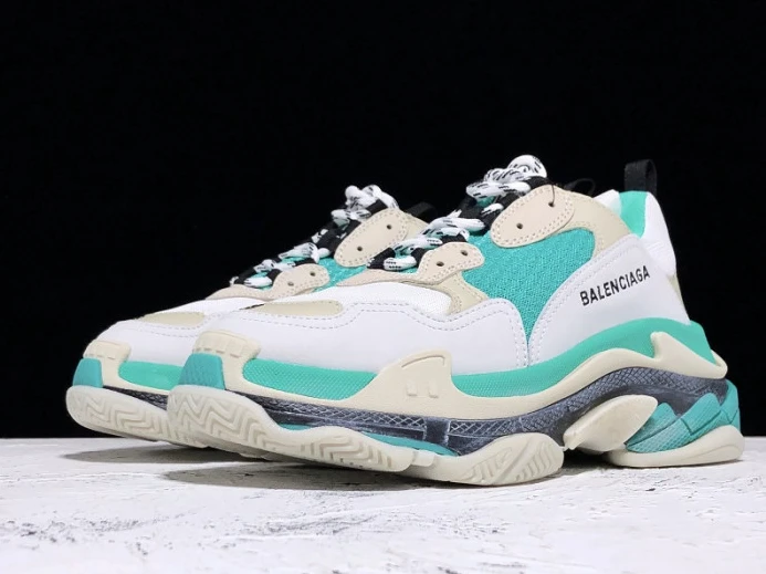 HighQuality Balencaiga Triple S White Grey Turquoise (W) 524039 W09OH 2538