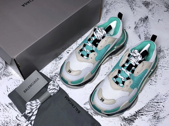 HighQuality Balencaiga Triple S White Grey Turquoise (W) 524039 W09OH 2538