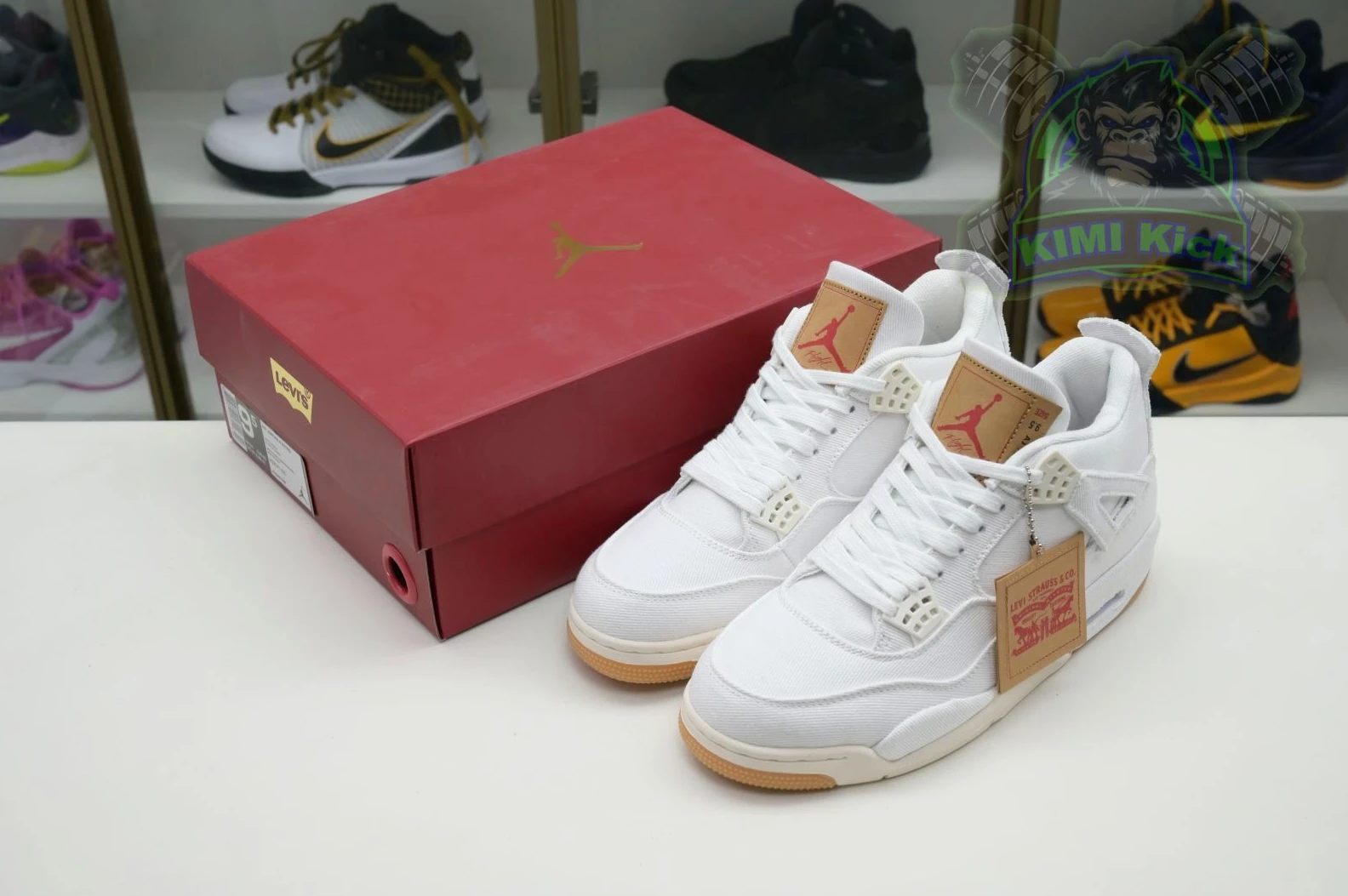 HighQuality Kimikick Jordan Air Jordan 4 levis white (levis tag) 1864